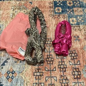 Hot Pink Satin Scrunchie Set with Leopard Styling Wrap